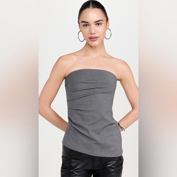 rag & bone Tops - Rag & Bone Irina Asymmetric Ruched Strapless Top